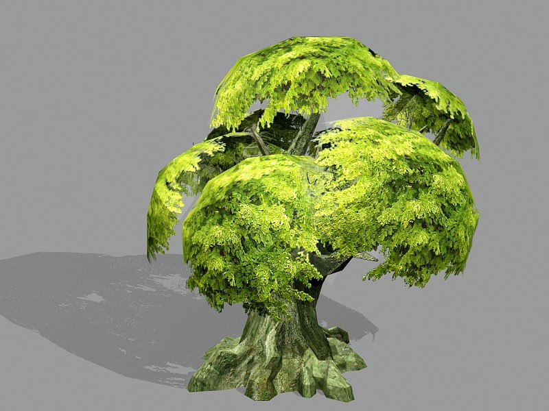Anime Old Tree 3d rendering