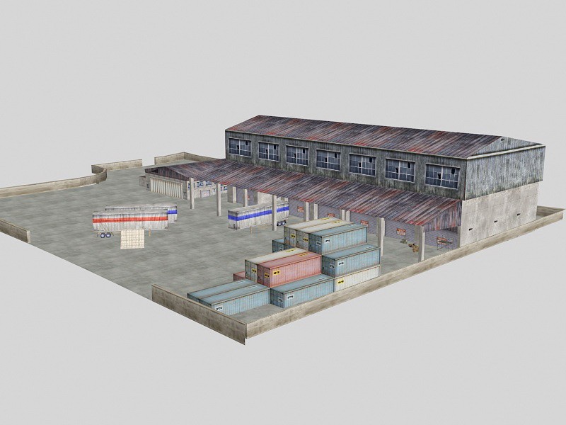 Container Warehouse 3d rendering