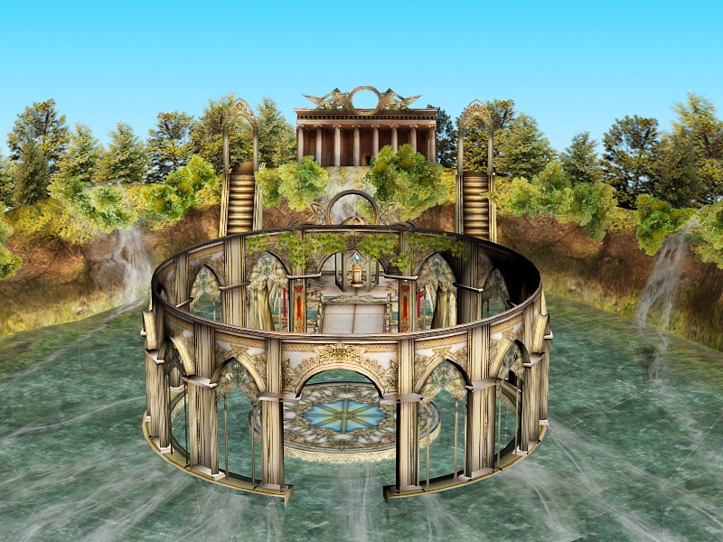 Ancient Temple Ruins 3d rendering