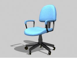 Blue Swivel Desk Chair 3d preview