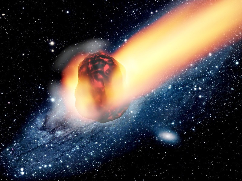Meteorite Falling From Sky Stars 3d rendering