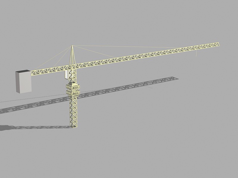 Construction Tower Crane 3d rendering