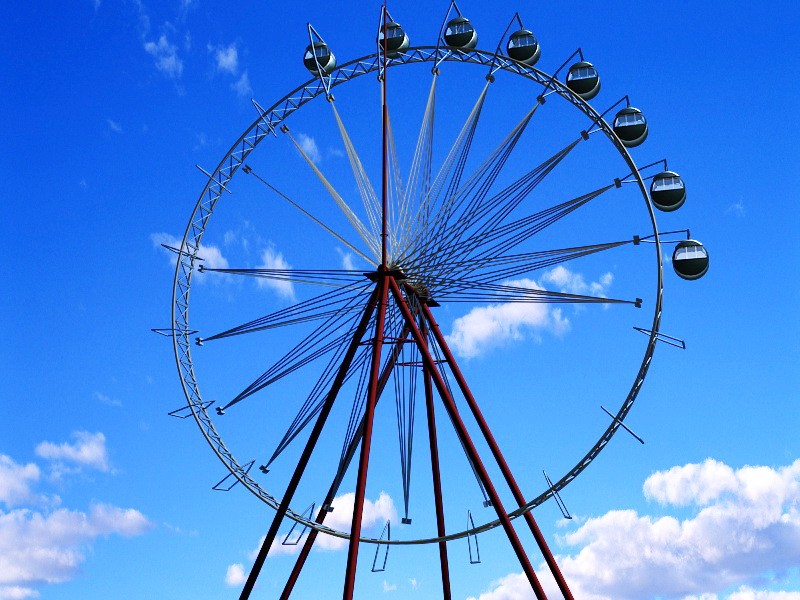 Amusement Park Ferris Wheel 3d rendering