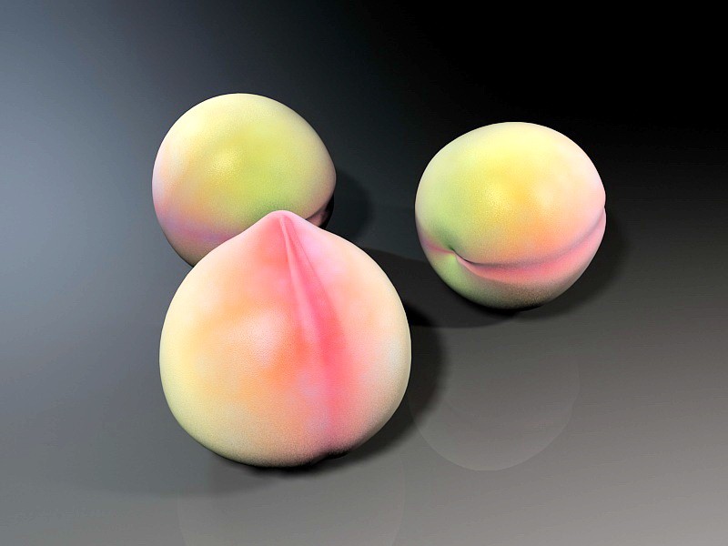 Red Peaches 3d rendering