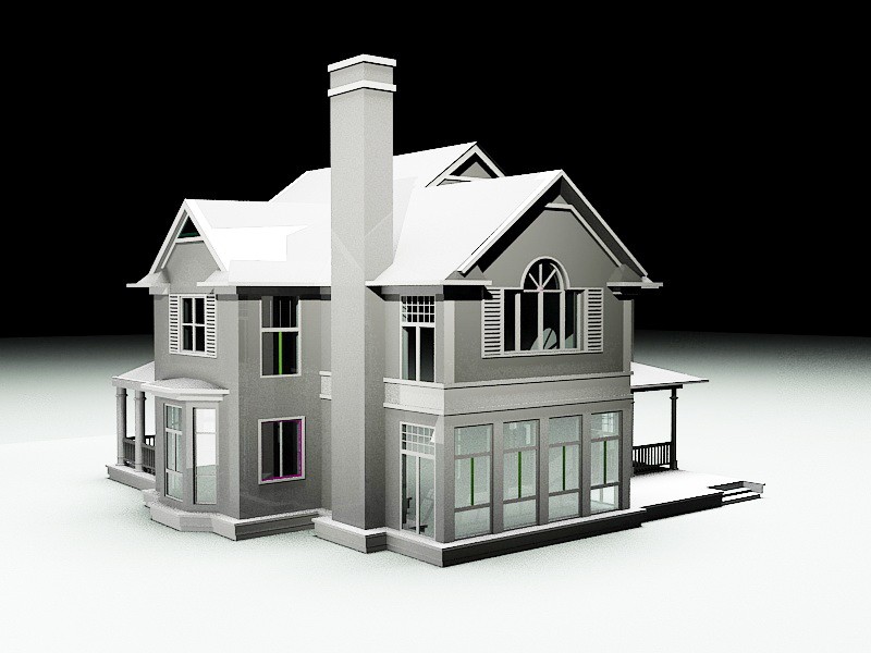 Traditional Family House 3d rendering