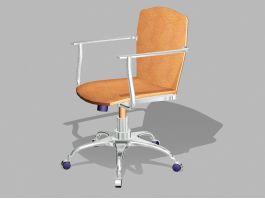 Brown Leather Desk Chair 3d preview