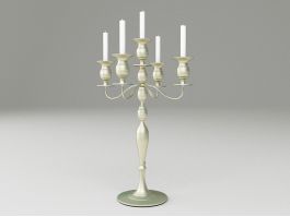 Brass Candelabrum with Candles 3d preview