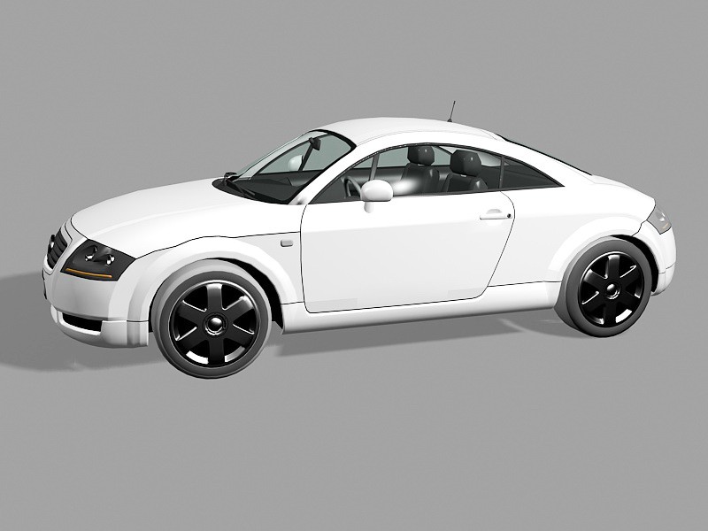 White Audi TT 3d rendering