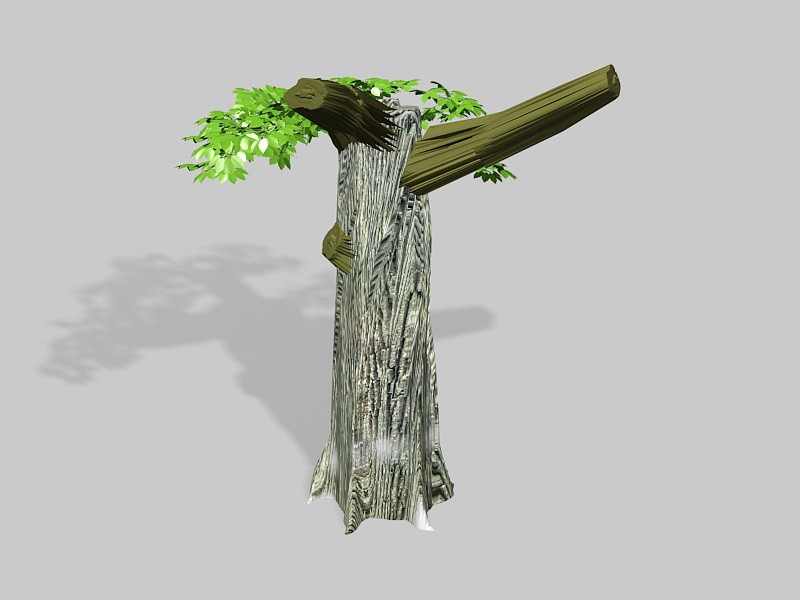 Dead Tree with Leaves 3d rendering