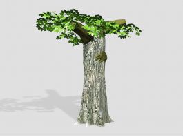 Dead Tree with Leaves 3d model preview