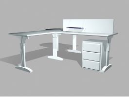 Office Computer Desks Workstations 3d preview