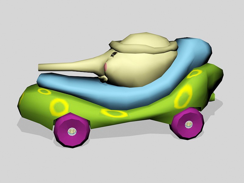 Cartoon Elephant Car 3d rendering