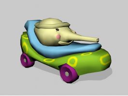 Cartoon Elephant Car 3d model preview