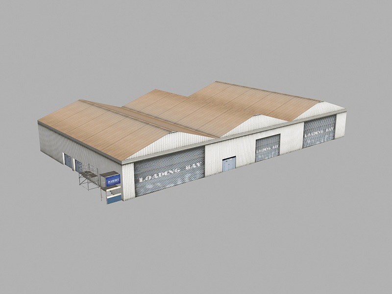 Commercial Warehouse 3d rendering