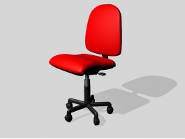 Red Swivel Desk Chair 3d preview