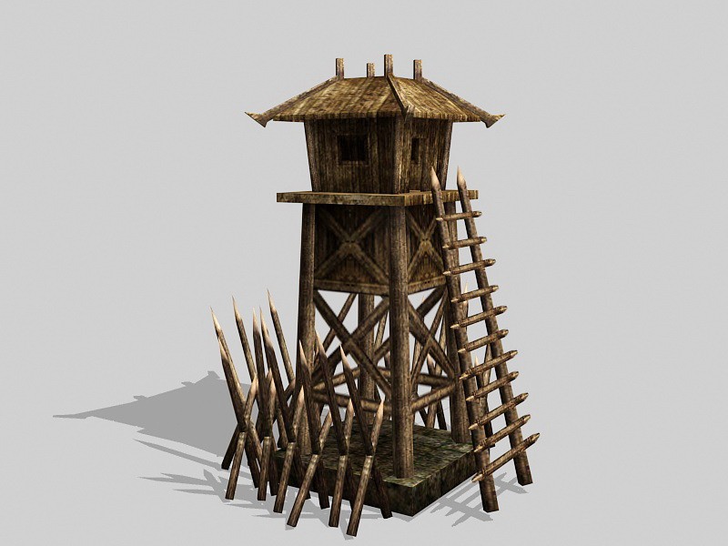 Medieval Guard Tower 3d rendering
