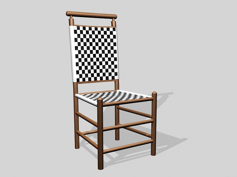 Dark Wood Dining Chair 3d rendering