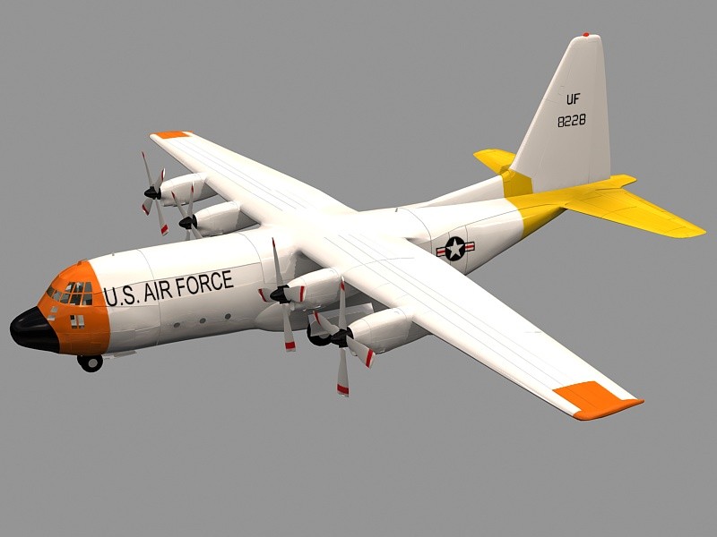 US Coast Guard HC-130 Aircraft 3d rendering