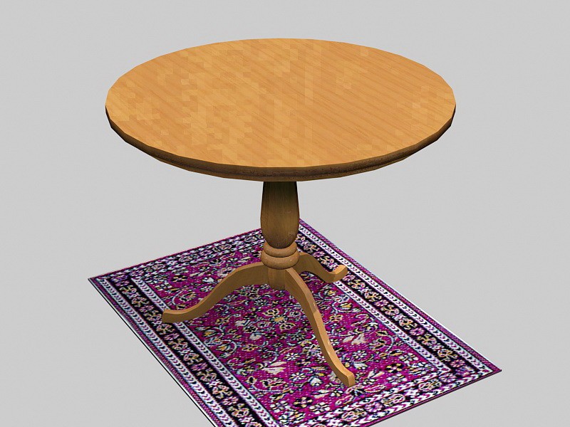 Round Wood Dining Table 3d rendering