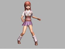 Adorable Anime Girl 3d model preview