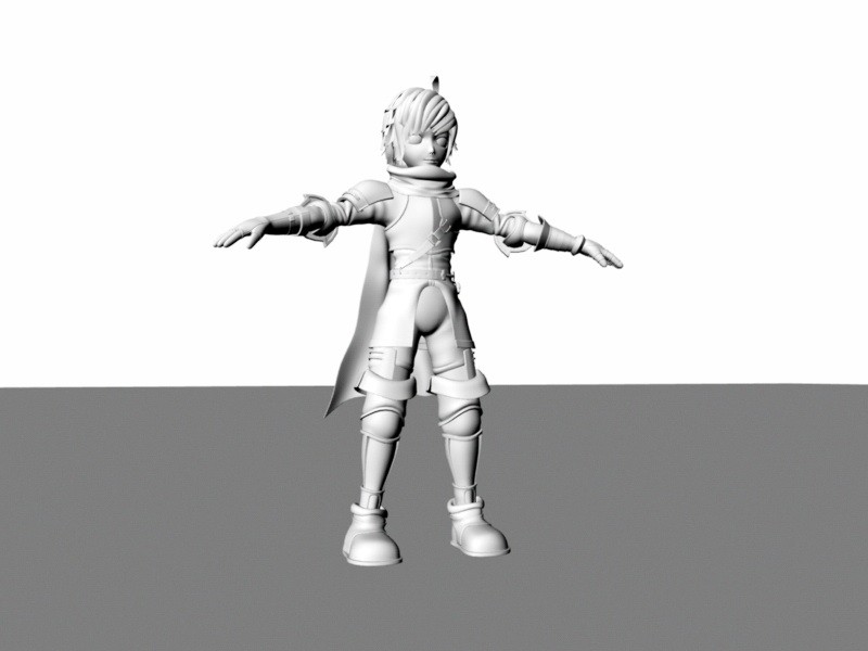 Anime Fighter Boy 3d rendering