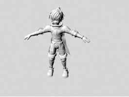 Anime Fighter Boy 3d model preview