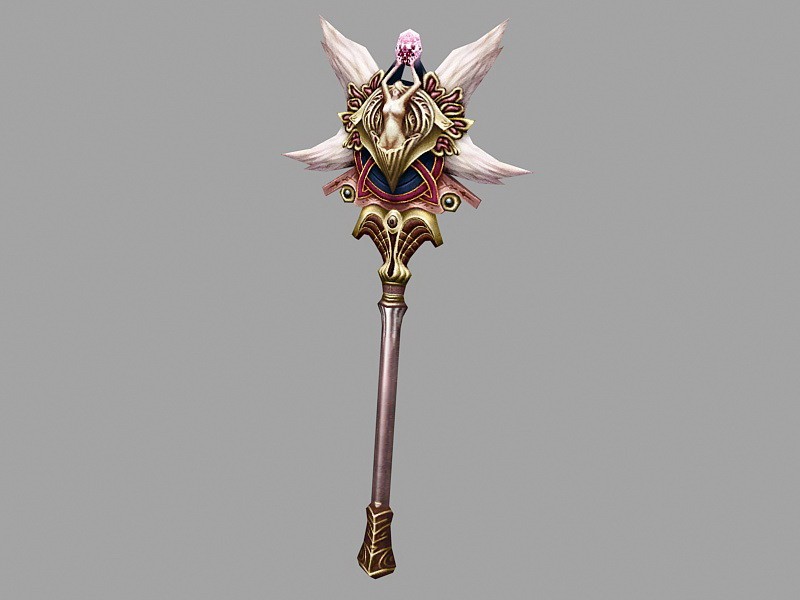 Magic Staff Weapon 3d rendering