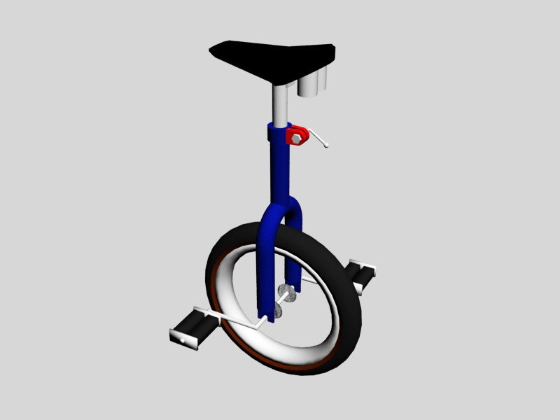 Old Unicycle 3d rendering
