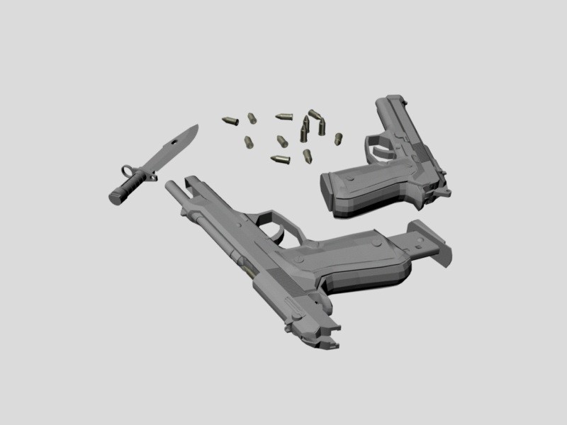 Guns & Ammo 3d rendering