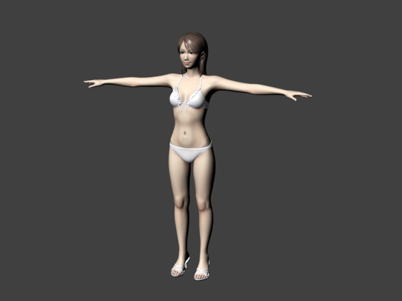 Hot Bikini Girl 3d rendering