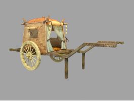 Medieval Horse Carriage 3d preview