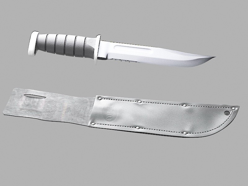 Ka Bar Combat Knife 3d rendering