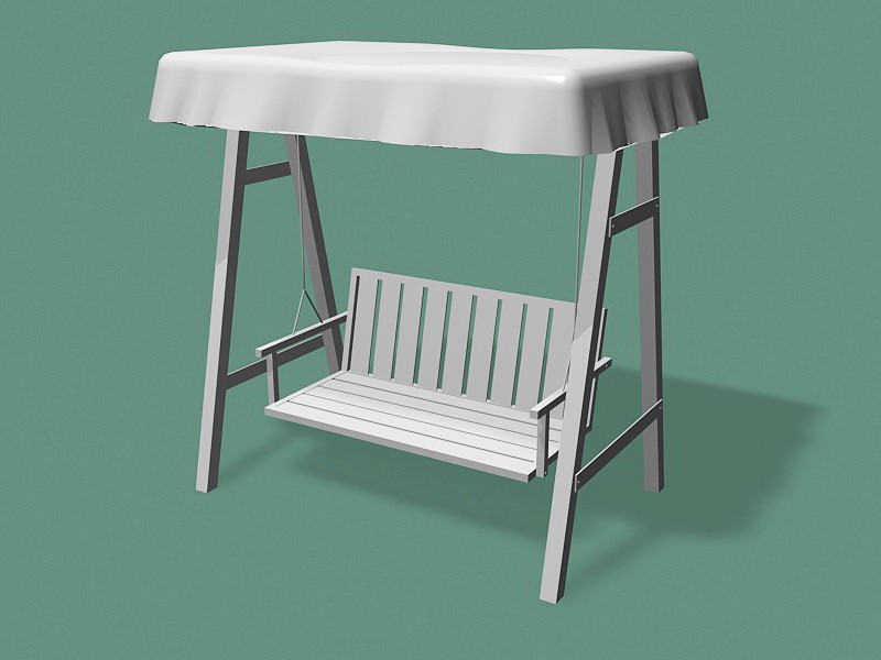 Outdoor Swing with Canopy 3d rendering