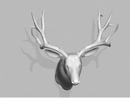 Mule Deer Head Wall Mount 3d model preview