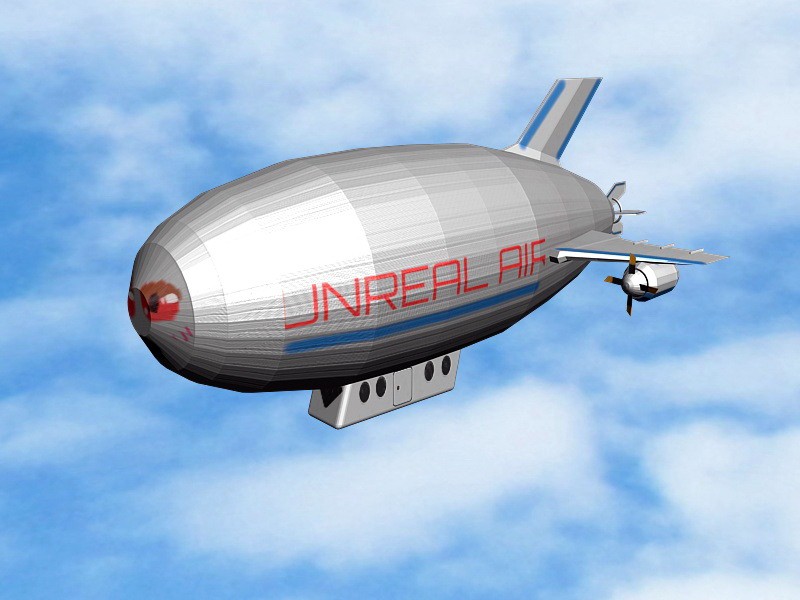 Flying Airship 3d rendering