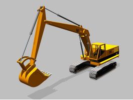 Cat 225 Excavator 3d model preview