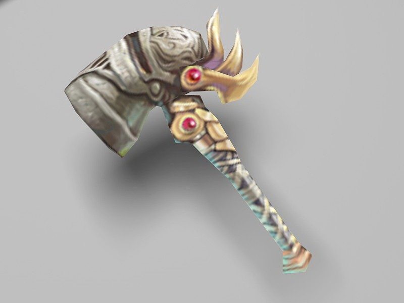 Anime Hammer Weapon Low Poly 3d rendering