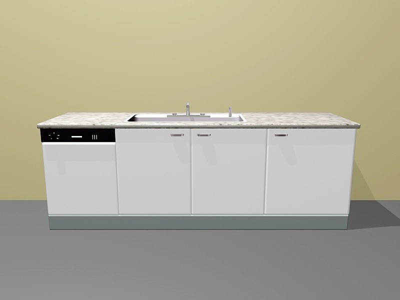 Small Apartment Kitchen Units 3d rendering