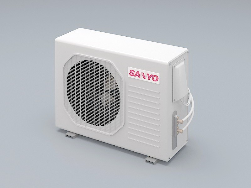 Sanyo Outdoor Air Conditioner 3d rendering