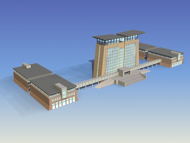 Customs Office Building 3d rendering