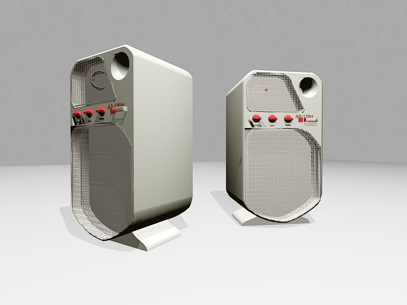 Small Computer Speakers 3d rendering