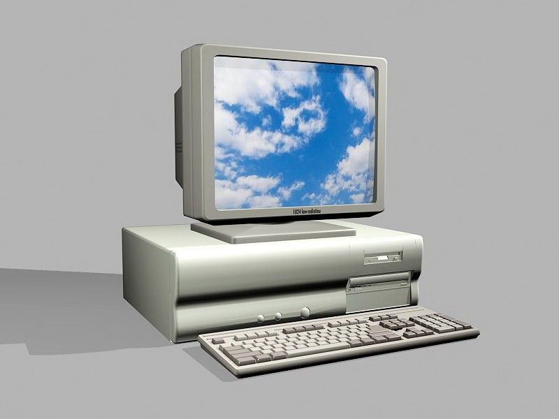 Old Windows Computer 3d rendering