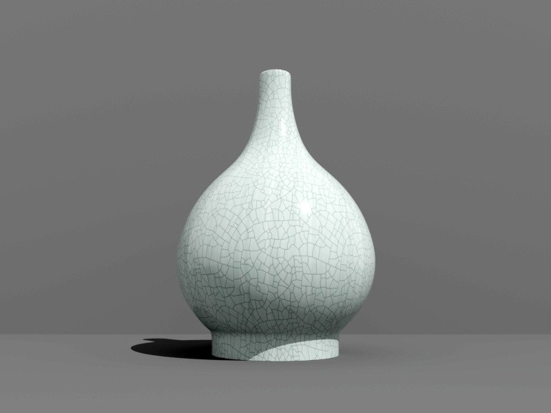 Ice Crack Porcelain Vase 3d rendering