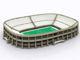 Football Field Stadium 3d model preview