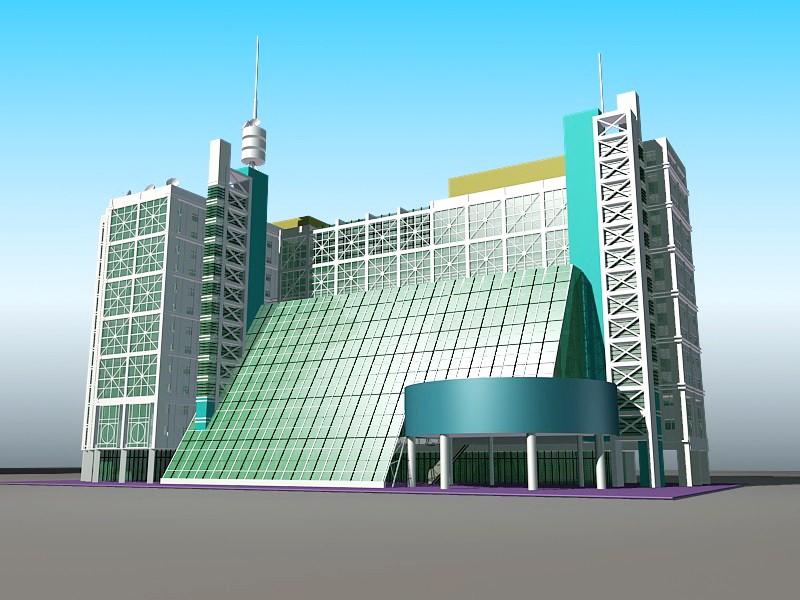 Modern Urban Hotel Architecture 3d rendering