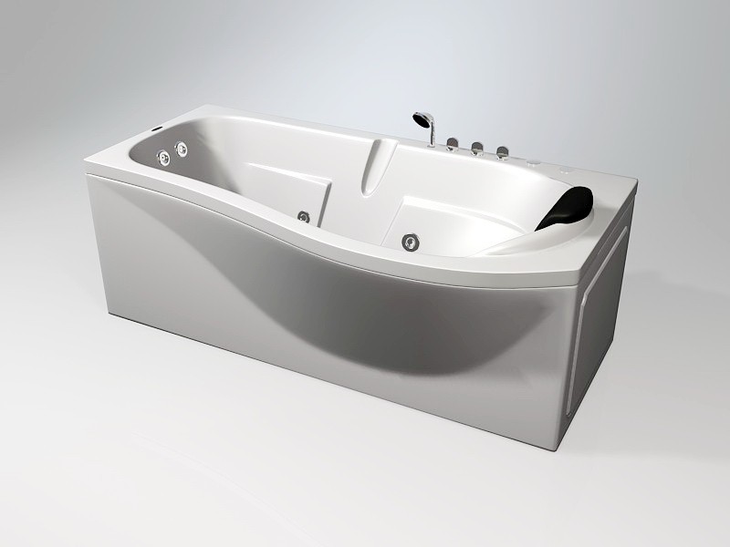 Whirlpool Jetted Tub 3d rendering