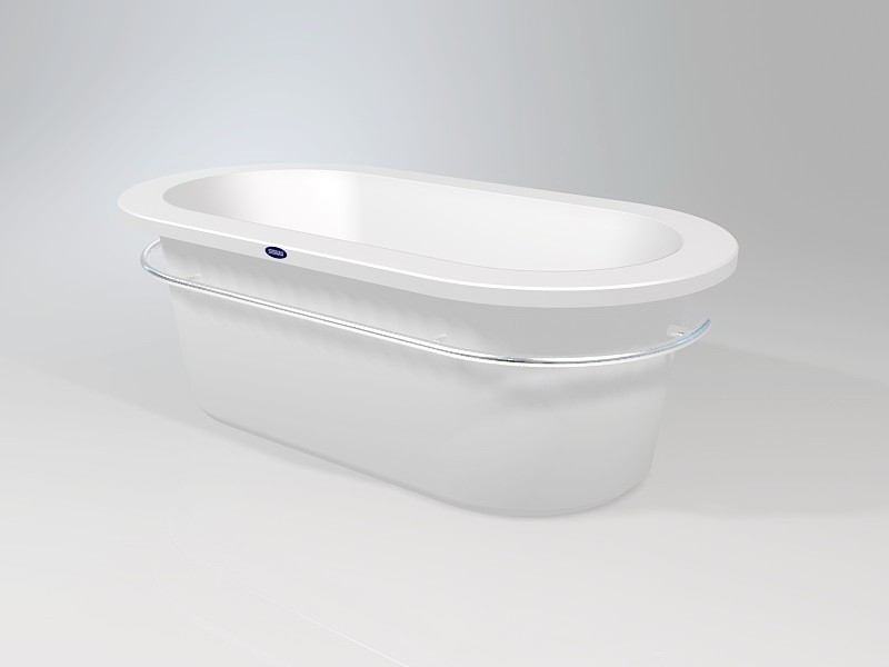 Freestand Oval Bathtub 3d rendering