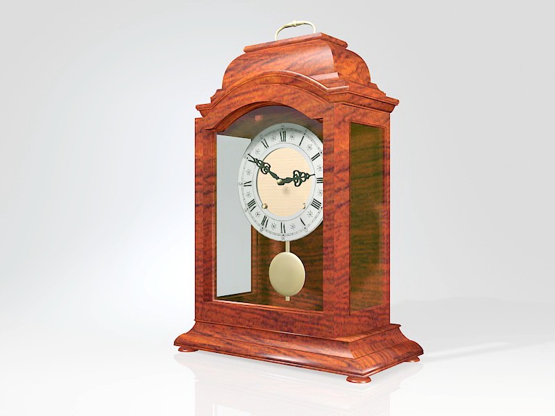 Antique Mantel Pendulum Clock 3d rendering