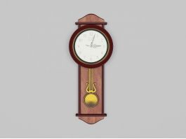 Vintage Wall Clock with Pendulum 3d model preview