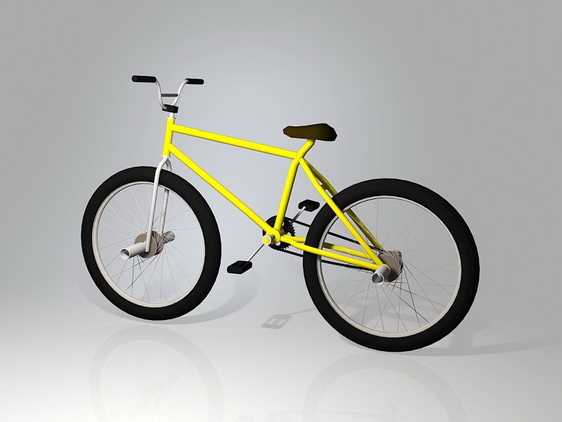 Yellow BMX Bike 3d rendering